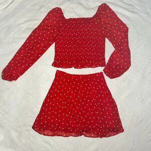 ART CLASS GIRLS Red 2-Piece Polka Dot Set SIZE S/M